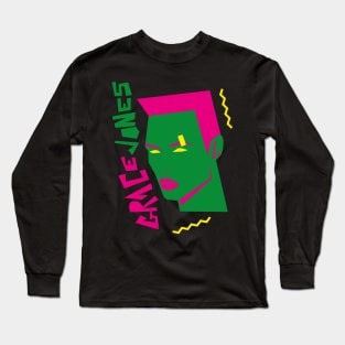 GRACE JONES 80S TYLE GEOMETRIC Long Sleeve T-Shirt